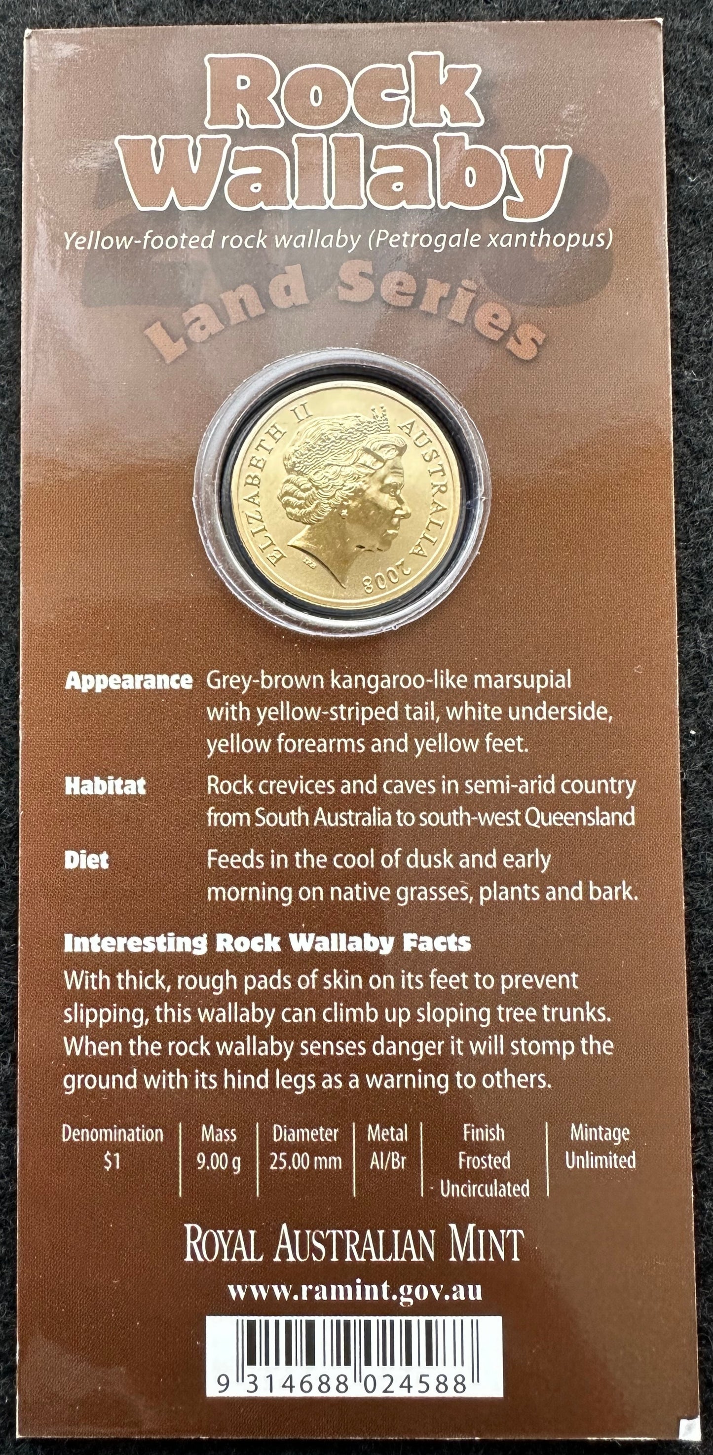 2009 Land Series - Wallaby One Dollar ($1) Uncirculated Australian Decimal Coin