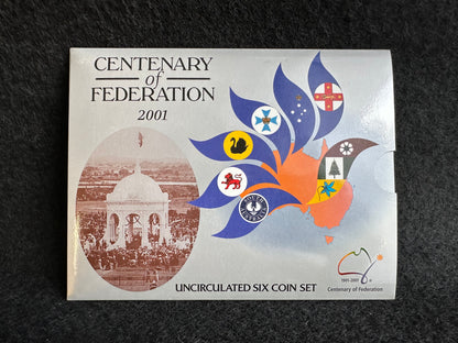 2001 Royal Australian Mint Centenary of Federation Uncirculated Six Coin Year Set