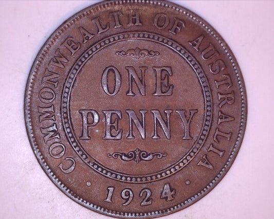 1924 Australian Penny Filled 4 Error