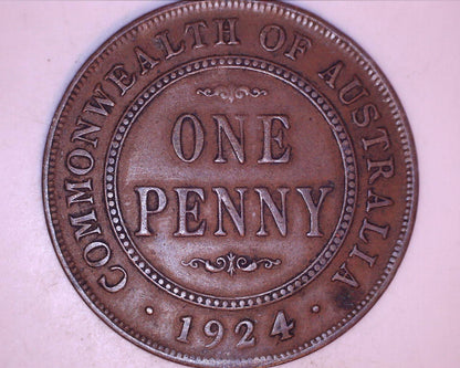 1924 Australian Penny Filled 4 Error