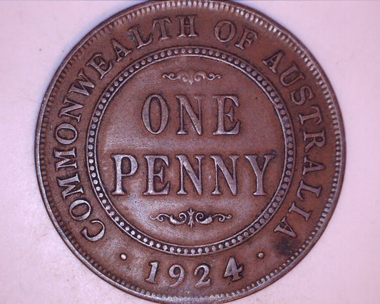 1924 Australian Penny Filled 4 Error