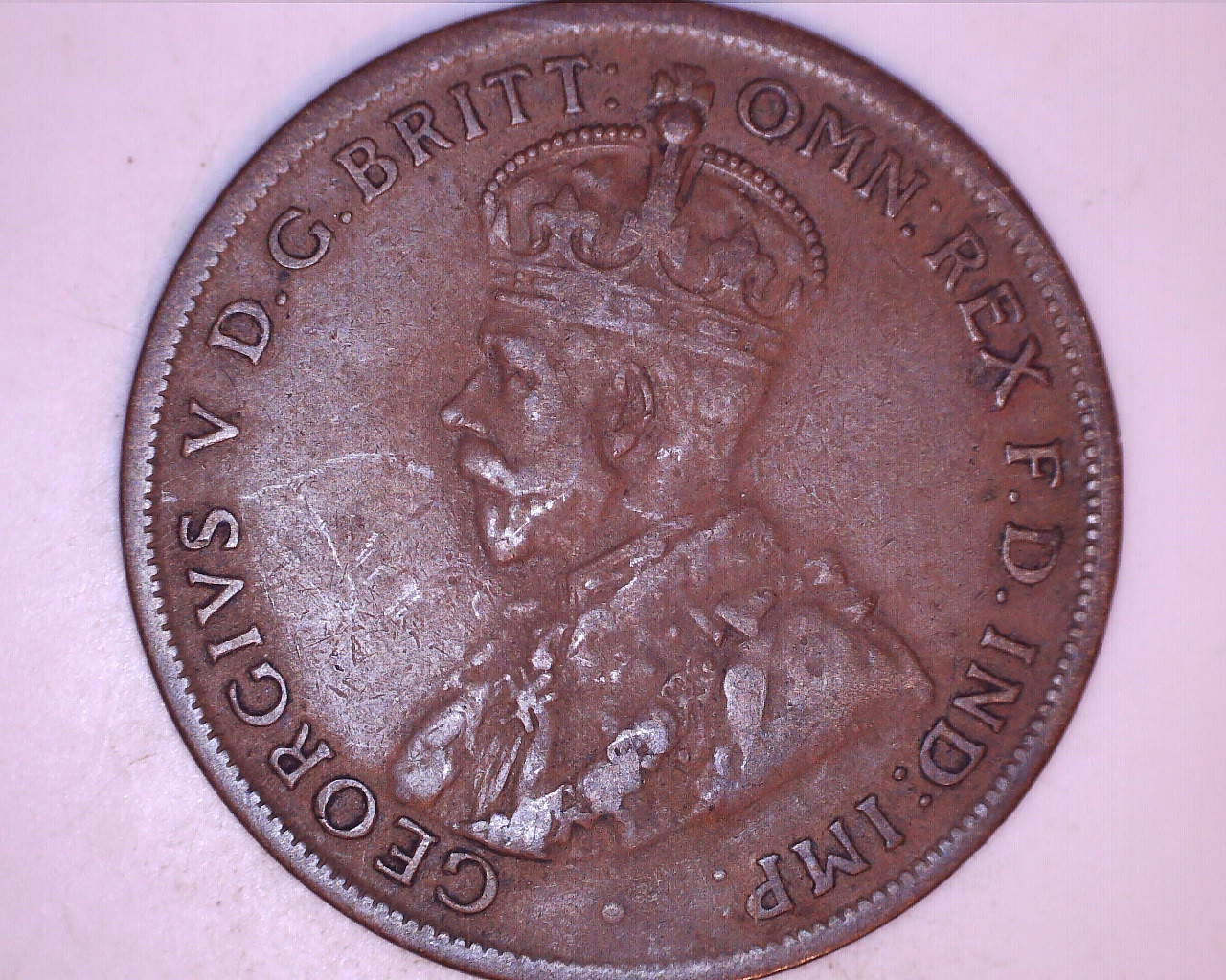 1924 Australian Penny Filled 4 Error