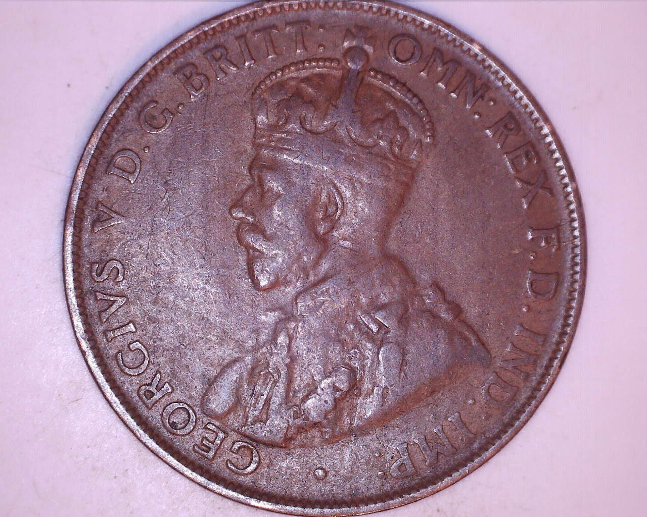 1924 Australian Penny Filled 4 Error