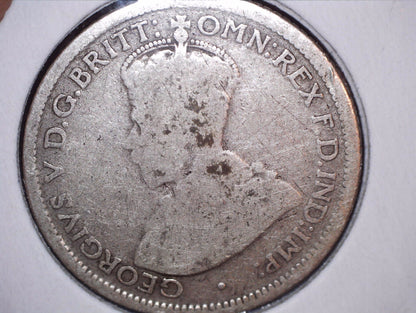 1925 Australian Six Pence - 92.5% Silver - Die Crack Error