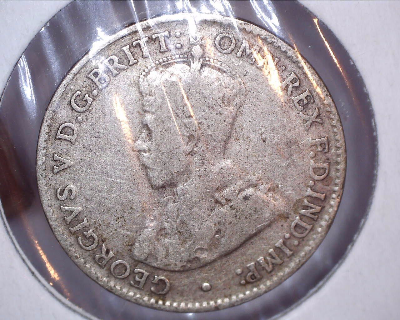 1927 Australian Three Pence - 92.5% Silver - CUD Error