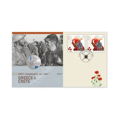2026 20c 1941 WWII Campaigns: Greece and Crete Envelope Privy Mark PNC