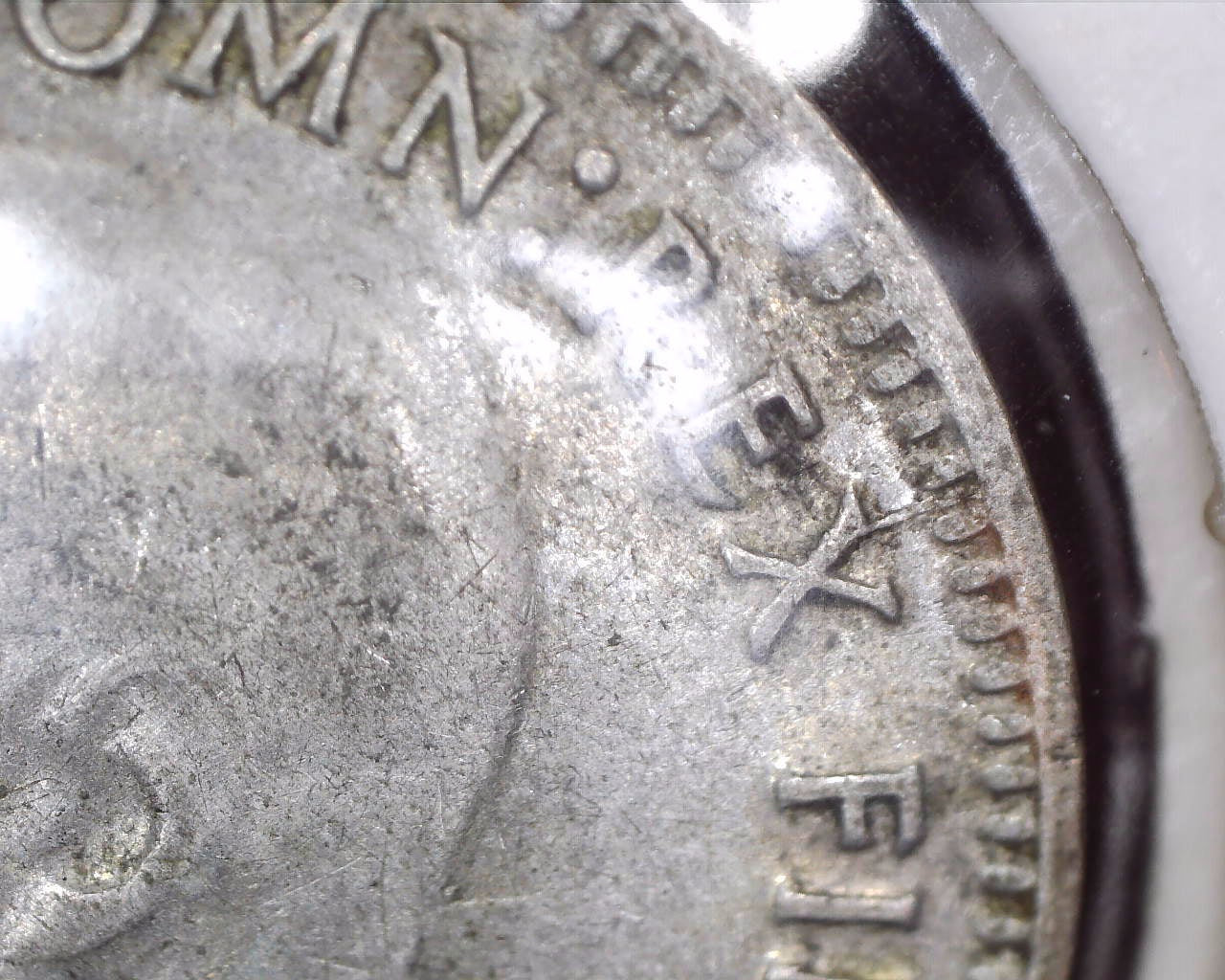 1950 Australian Three Pence - 50% Silver - Die Crack Error