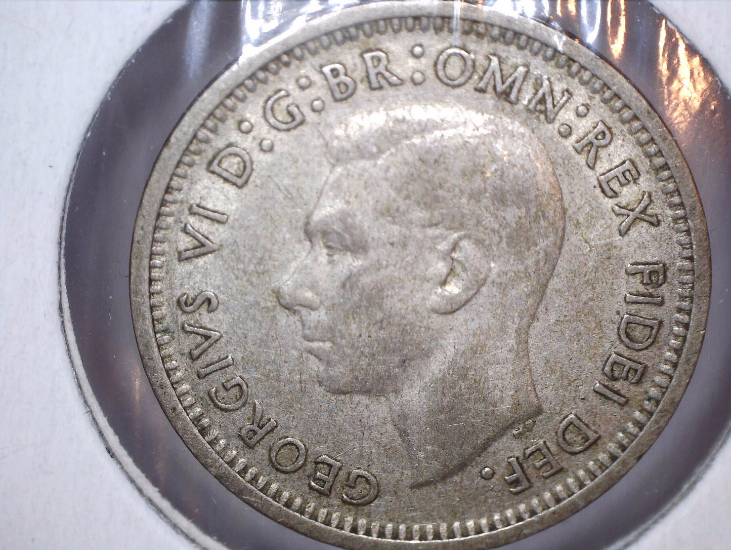 1951 - PL Australian Three Pence - 50% Silver - Die Crack Error