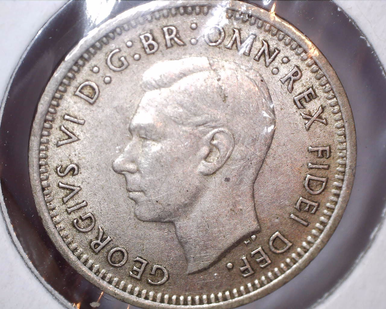 1951 - PL Australian Three Pence - 50% Silver - Die Crack Error