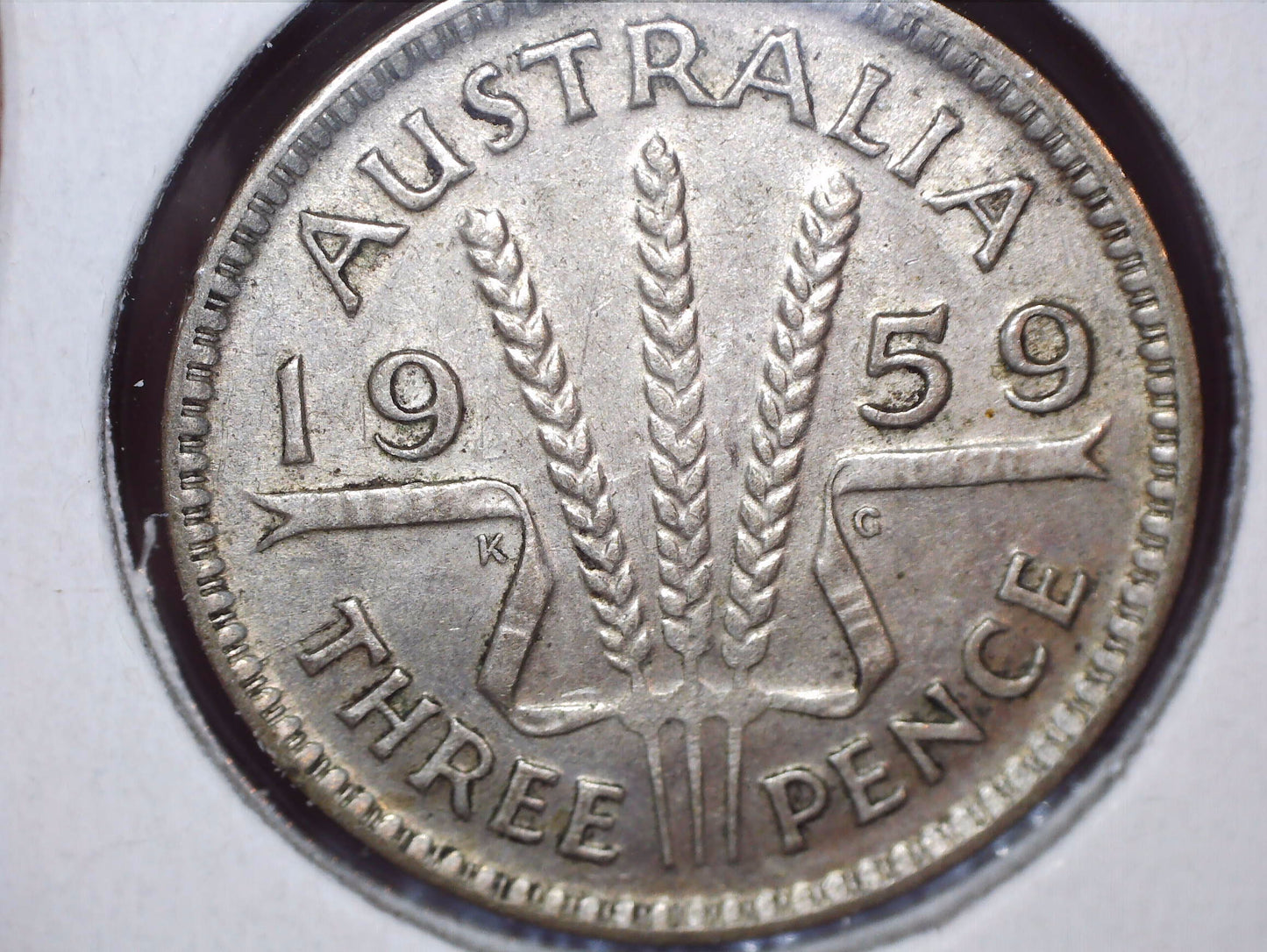 1959 Australian Three Pence - 50% Silver - Error