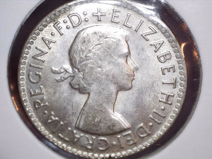 1963 Australian Three Pence - 50% Silver - Weak Strike Error