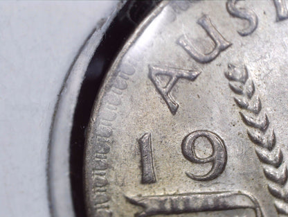 1963 Australian Three Pence - 50% Silver - Doubling Error