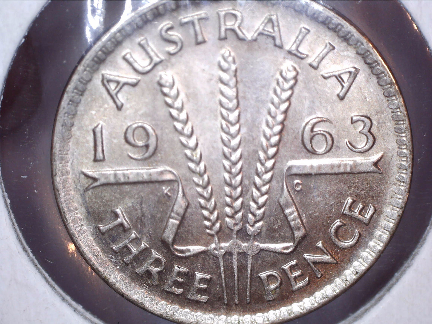 1963 Australian Three Pence - 50% Silver - Die fill Error