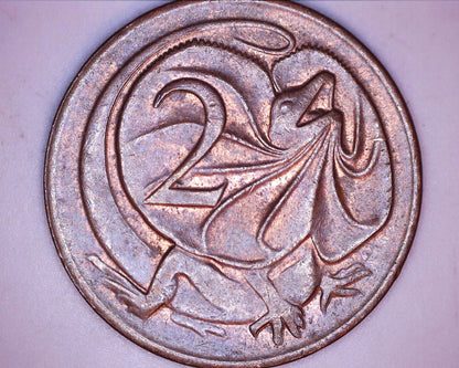 1981 Australian 2 cent coin - Missing SD & Doubling Error