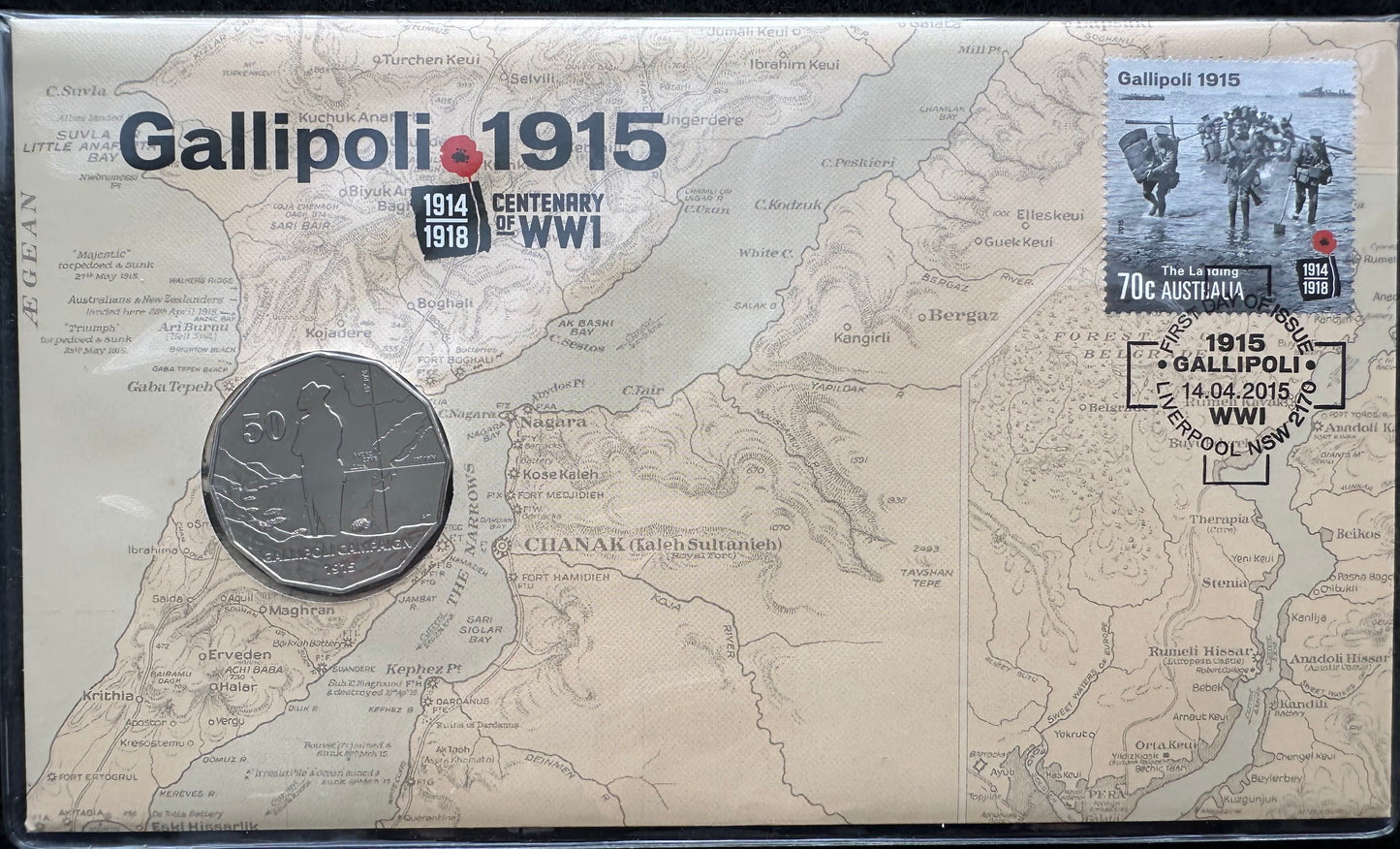 2014 50 cent Gallipoli 1915 PNC