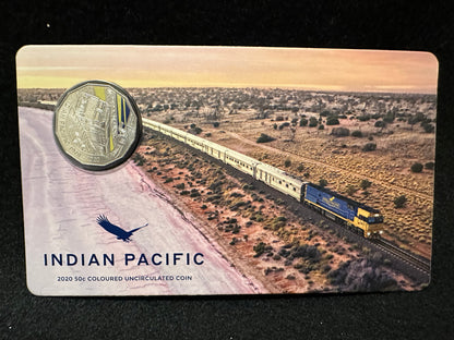 2020 Indian Pacific 50 Cent Coloured Uncirculated Coin Australian Mint RAM 50c