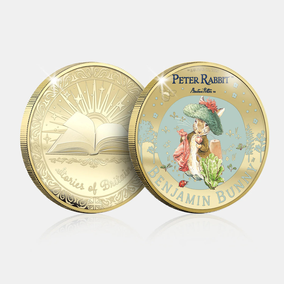 Stories of Britain Beatrix Potter Benjamin Bunny Gold Plated BU Commemorative