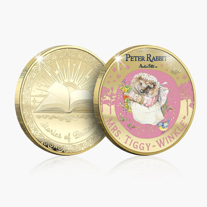 Stories of Britain Beatrix Potter Mrs Tiggy Winkle Gold Plated BU Commemorative