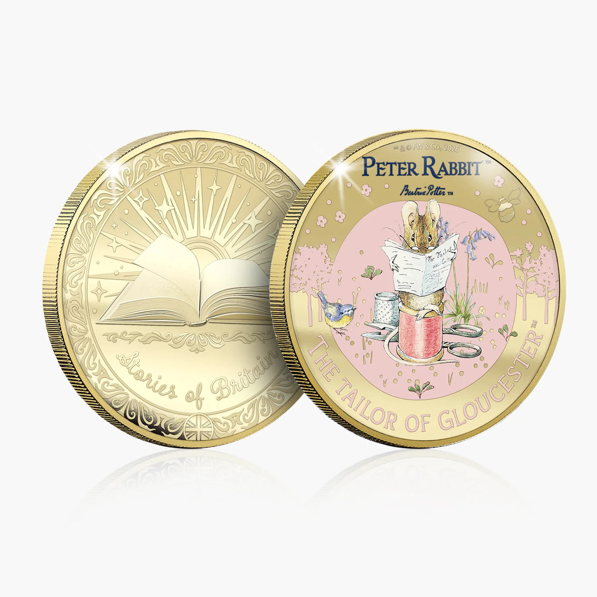 Stories of Britain Beatrix Potter The Tailor of Gloucester Gold Plated BU Commemorative