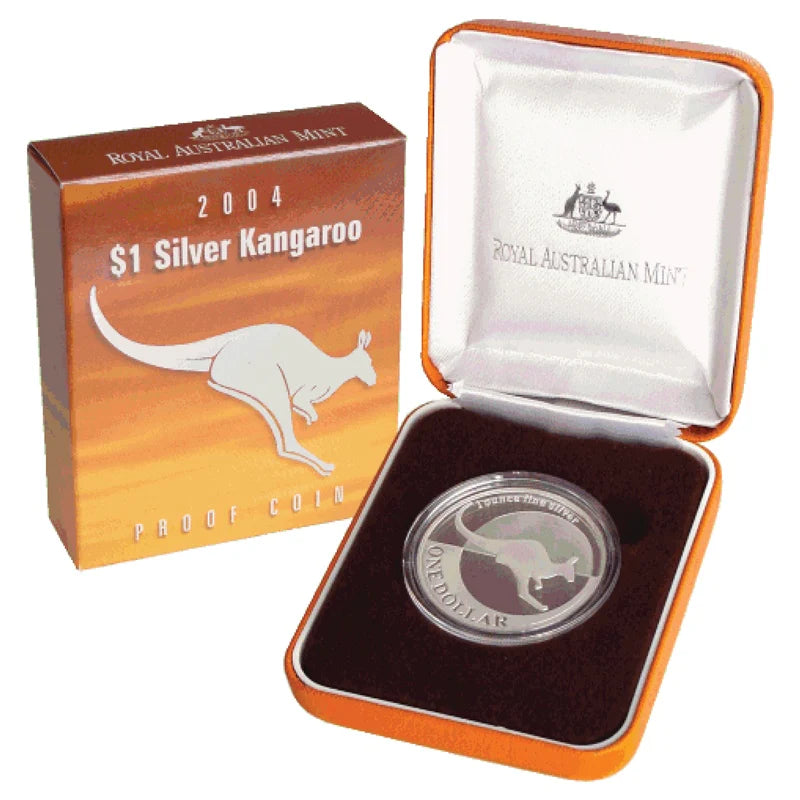 2004 $1 Kangaroo 1oz 99.9% Silver Proof Coin