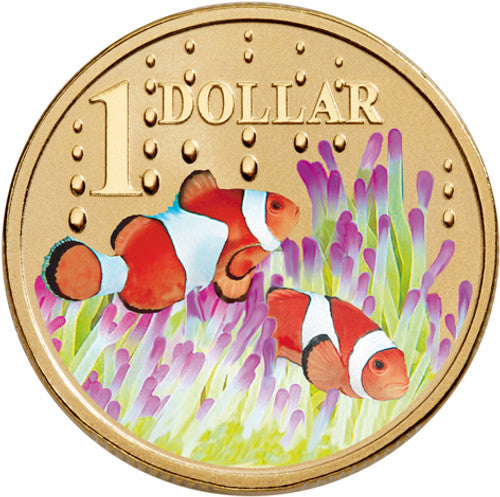 2006 $1 Ocean Series coloured coin - Clown Fish