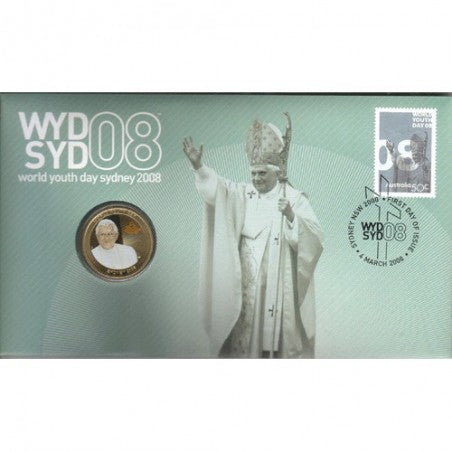 2008 $1 World Youth Day Coin & Stamp Cover PNC