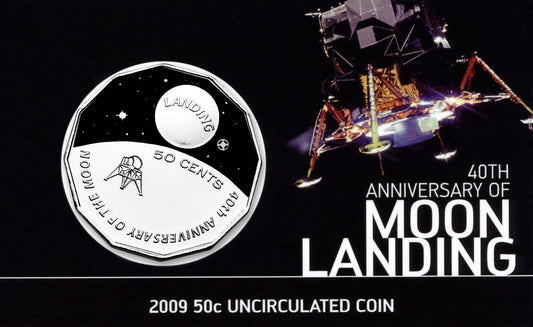 2009 Fifty Cent 40th Anniversary of The Moon Landing (50c) Uncirculated Coloured Coin