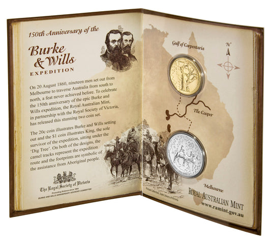 2010 150th Anniversary of the Burke & Wills Expedition Uncirculated 2 Coin Set
