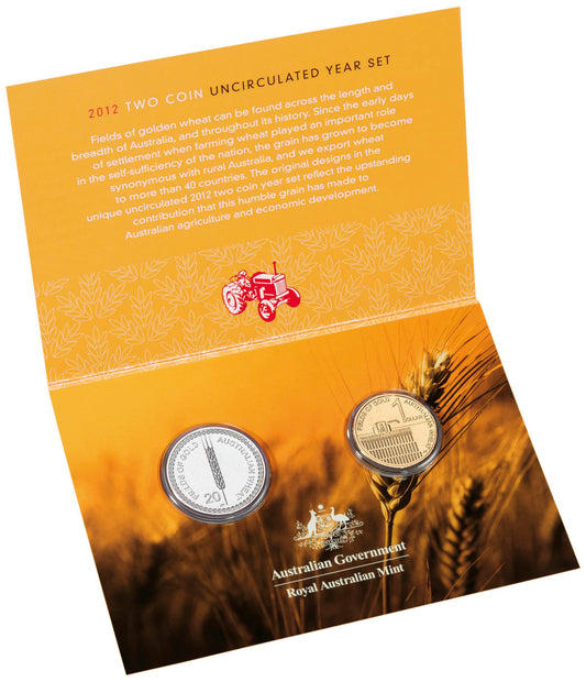 2012 Wheat 2 coin set Carded Coin