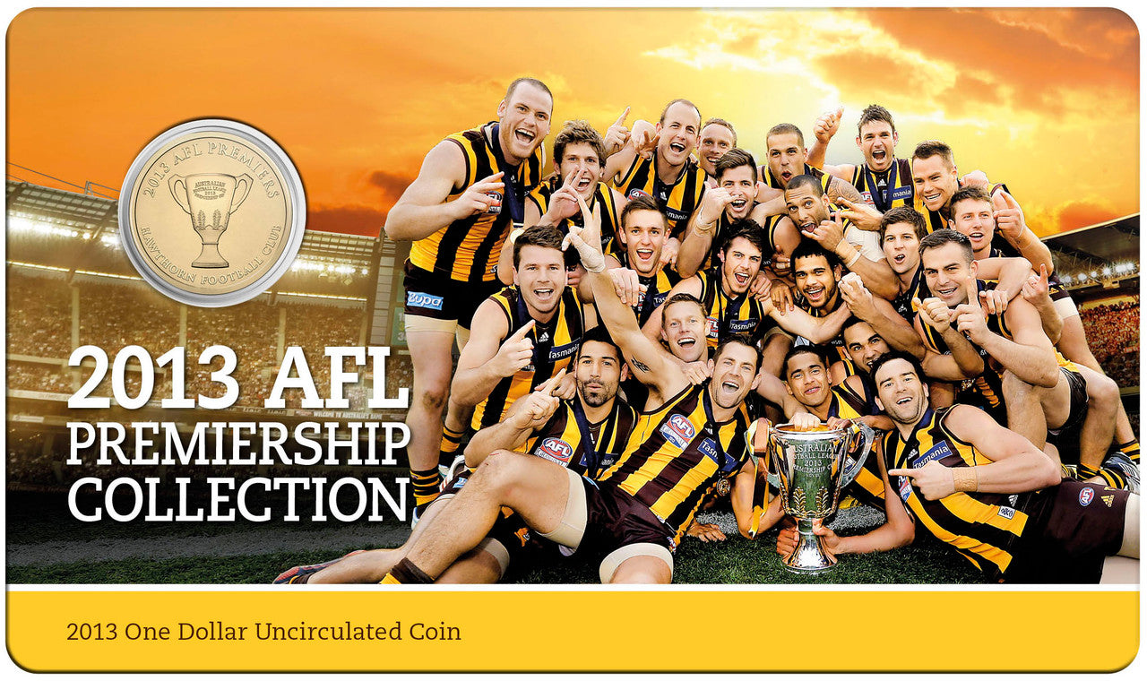 2013 $1 AFL Premiership Hawthorn Football Club Premiers Uncirculated Coin