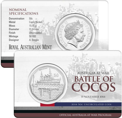 2014 Fifty Cent 50c Australians at War - Set of 6