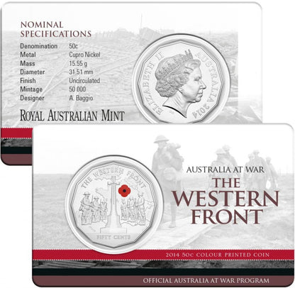 2014 Fifty Cent 50c Australians at War - Set of 6