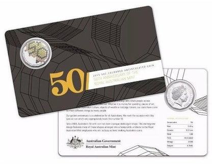 2015 50c Coloured Uncirculated Coin 50th Anniversary of the Royal Australian Mint