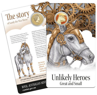 2015 $1 Dollar Unlikely Heroes Great & Small - Sandy the War Horse UNC