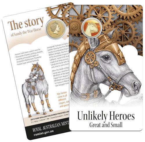 2015 $1 Dollar Unlikely Heroes Great & Small - Sandy the War Horse UNC