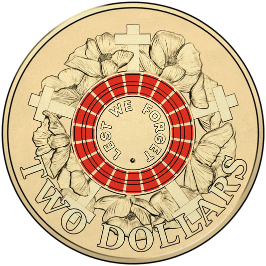 2015 $2 Lest We Forget War Graves Circulated Coin