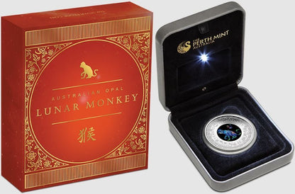 2016 Australian Opal Lunar Series Year of the Monkey 1oz Silver Proof Coin