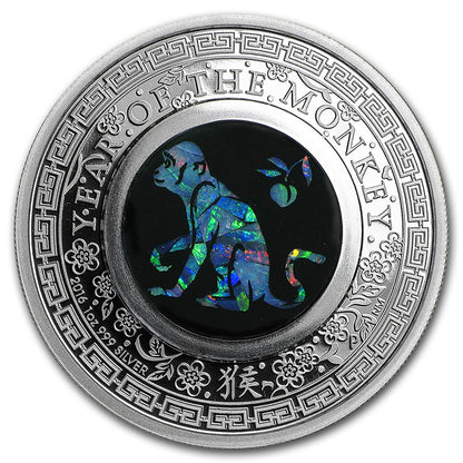2016 Australian Opal Lunar Series Year of the Monkey 1oz Silver Proof Coin