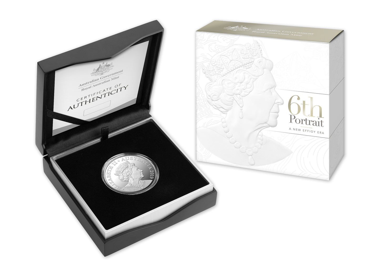 2019 $1 Fine Silver Proof Coin - 6th Portrait Double Header - Clark and Rank-Broadley Effigies