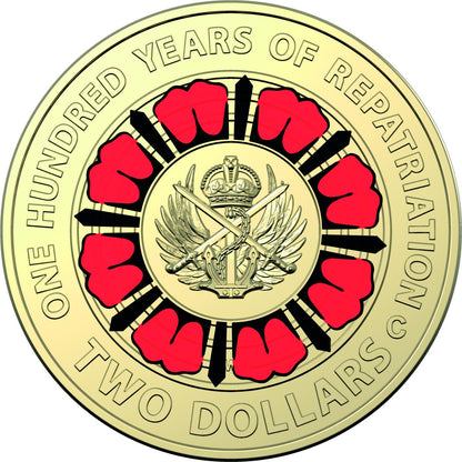 2019 $2 two dollar 100 Years Of Repatriation Coin Uncirculated from Cotton & Co (C&C) Roll