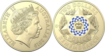 2019 $2 Police Remembrance Circulated coins