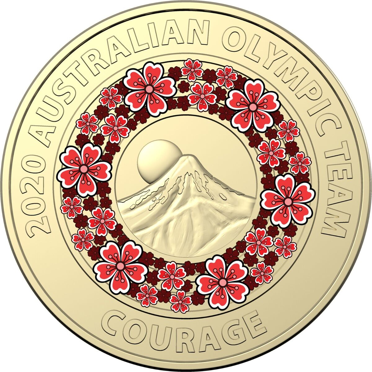 2020 $2 two dollar Tokyo Olympics Australia RED COURAGE - Circulated