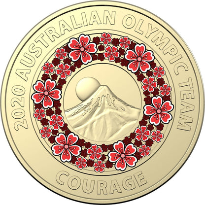 2020 $2 two dollar Tokyo Olympics Australia RED COURAGE - Circulated