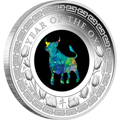 2021 Australian Opal Lunar Series Year of the Ox 1oz Silver Proof Coin