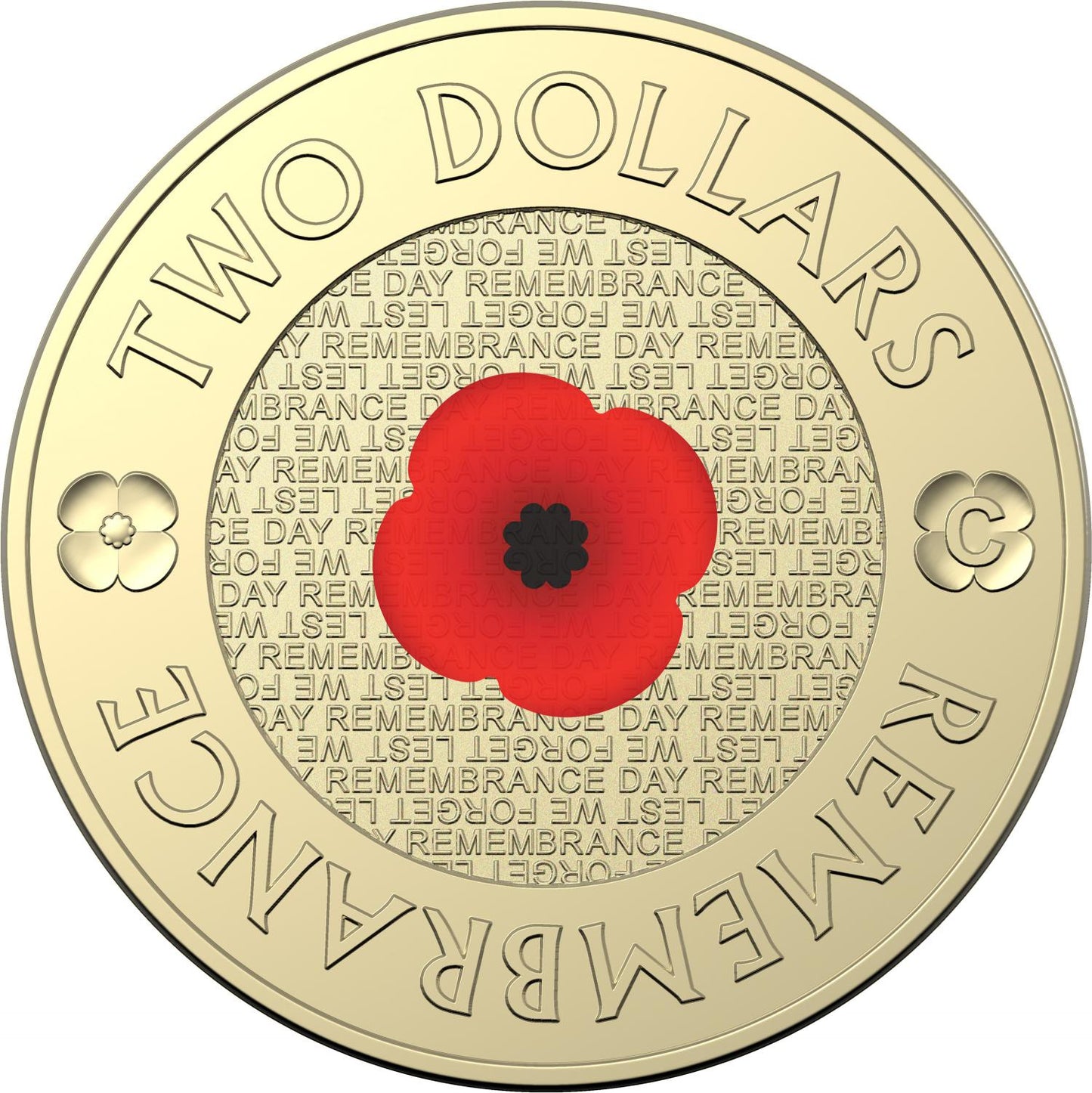 2022 $2 10th Anniversary Remembrance Day Red Poppy C Mintmark on card