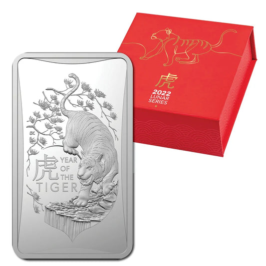 2022 Lunar Year of the Tiger – $1 1/2 oz Fine Silver Ingot (99.99% Pure Silver)