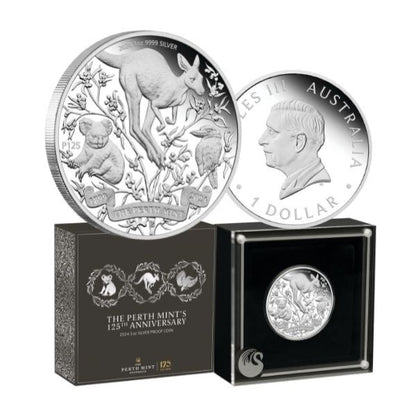 2024 Perth Mint 125th Anniversary – Iconic Australian Animals 1oz Fine Silver Coin