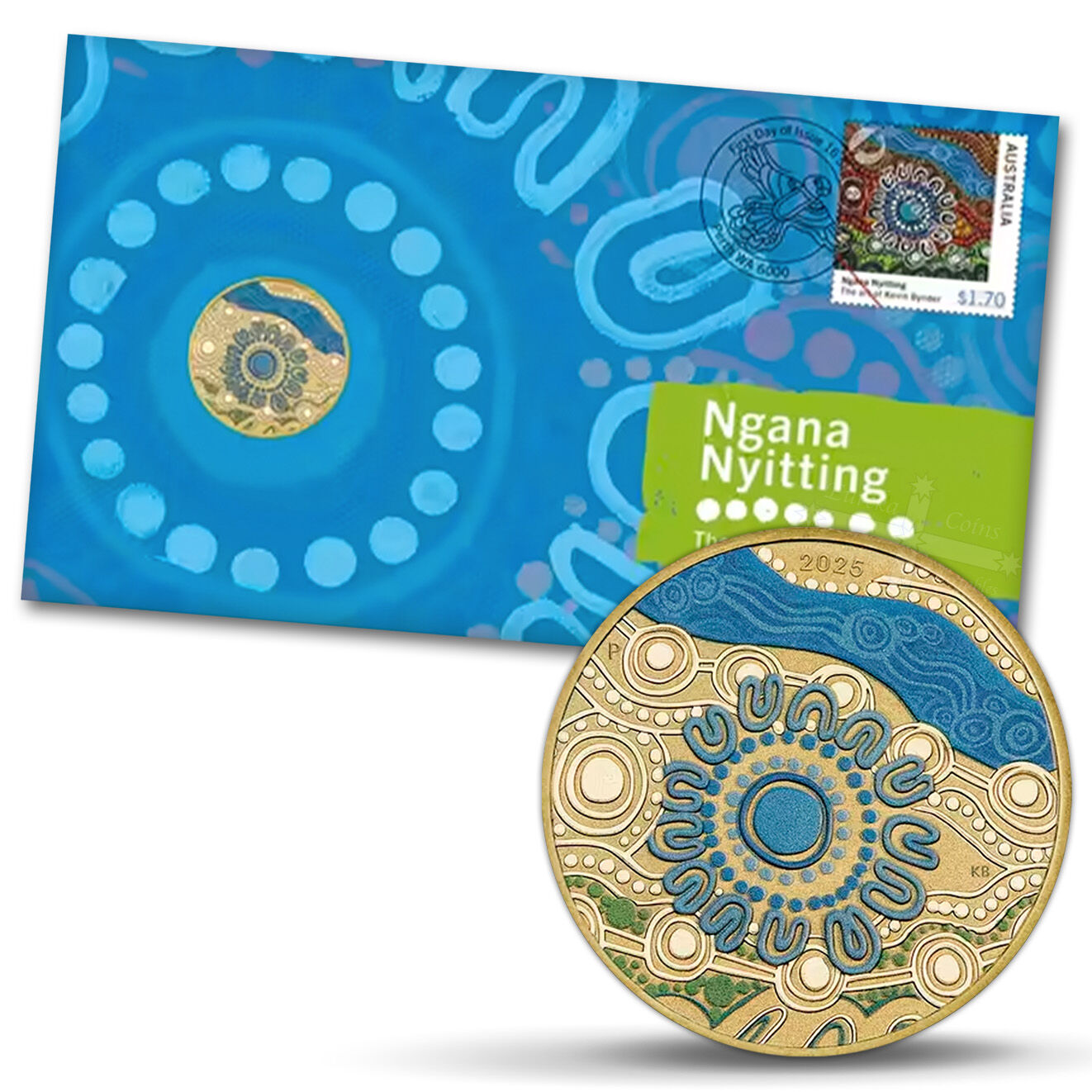 2025 $1 Ngana Nyitting – The Art of Kevin Bynder “Blue River” Postal Numismatic Cover (PNC)