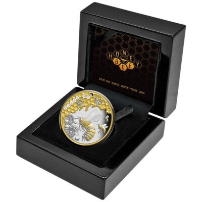 2025 $1 Honey Bee 1oz Black Silver Gilded Proof Coin