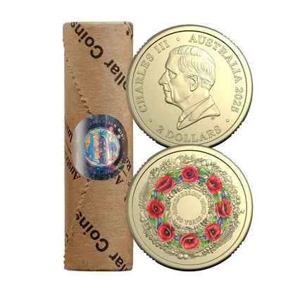 2025 $2 Poppy Wreath - 80 Years On Remembering the Second World War Premium Uncirculated Coin Roll